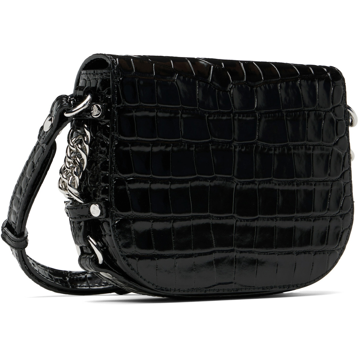 Vivienne Westwood Black Hunter Flap Crossbody Bag