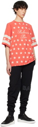 Balmain Red Signature Stars T-Shirt