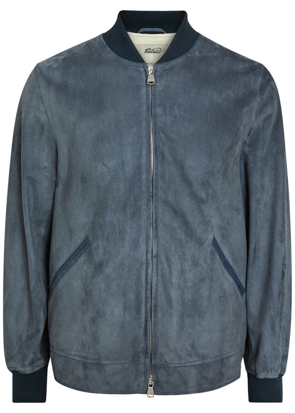 Photo: Valstar Evans Suede Bomber Jacket Blue