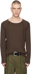 NVRFRGT Brown Crewneck Long Sleeve T-Shirt