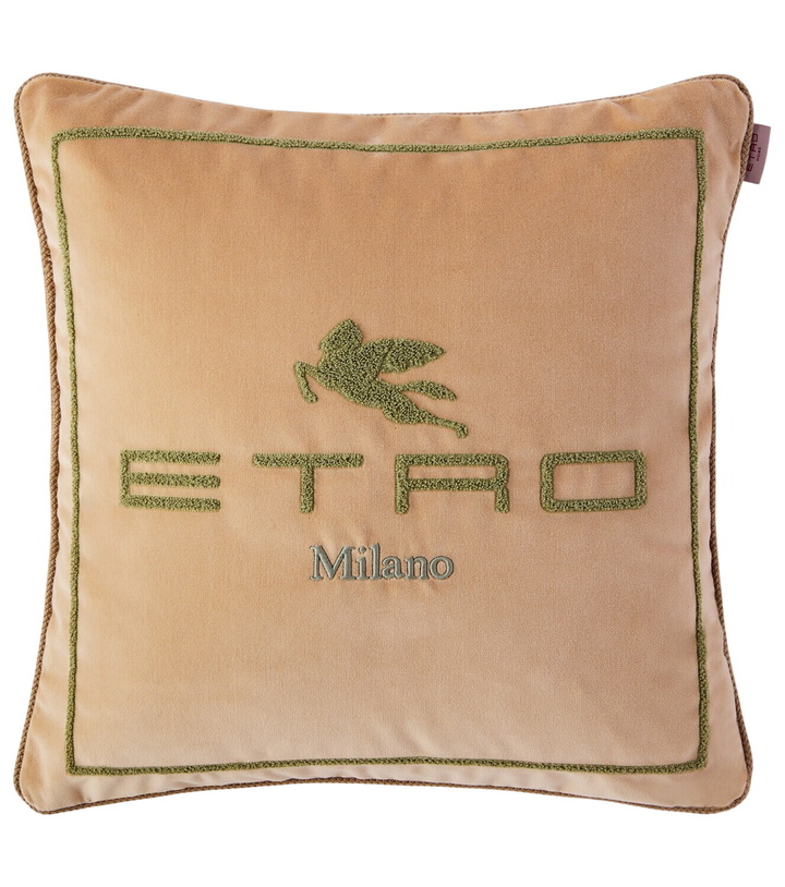 Photo: Etro Logo cotton and wool cushion