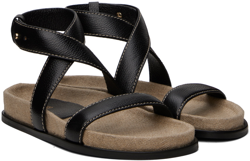 TOTEME Black 'The Leather Chunky' Sandals Toteme