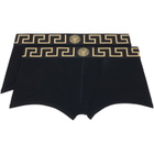 Versace Two-Pack Black Cotton-Jersey Boxer Briefs