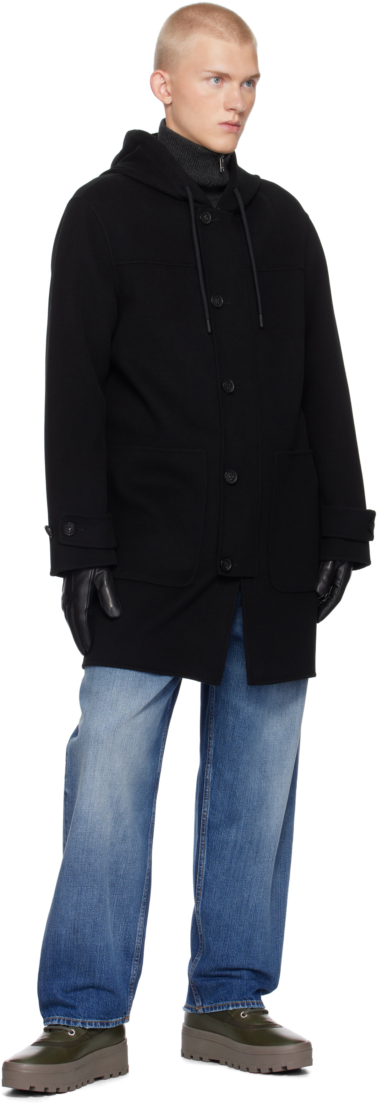 ジャケット・アウター MASAKI MATSUSHIMA Double Face Wool Coat MACKAGE Black Joshua Double-Face Wool Long Coat Mackage