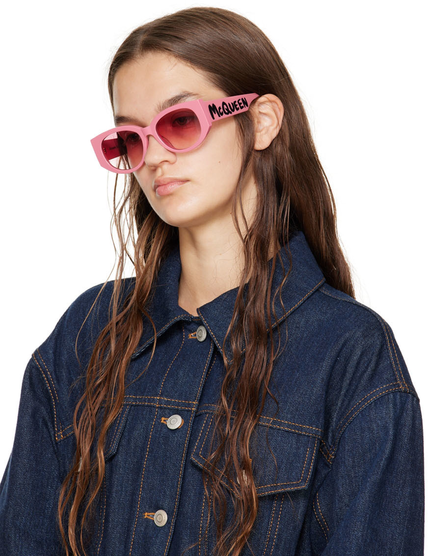 Alexander McQueen Pink Graffiti Sunglasses