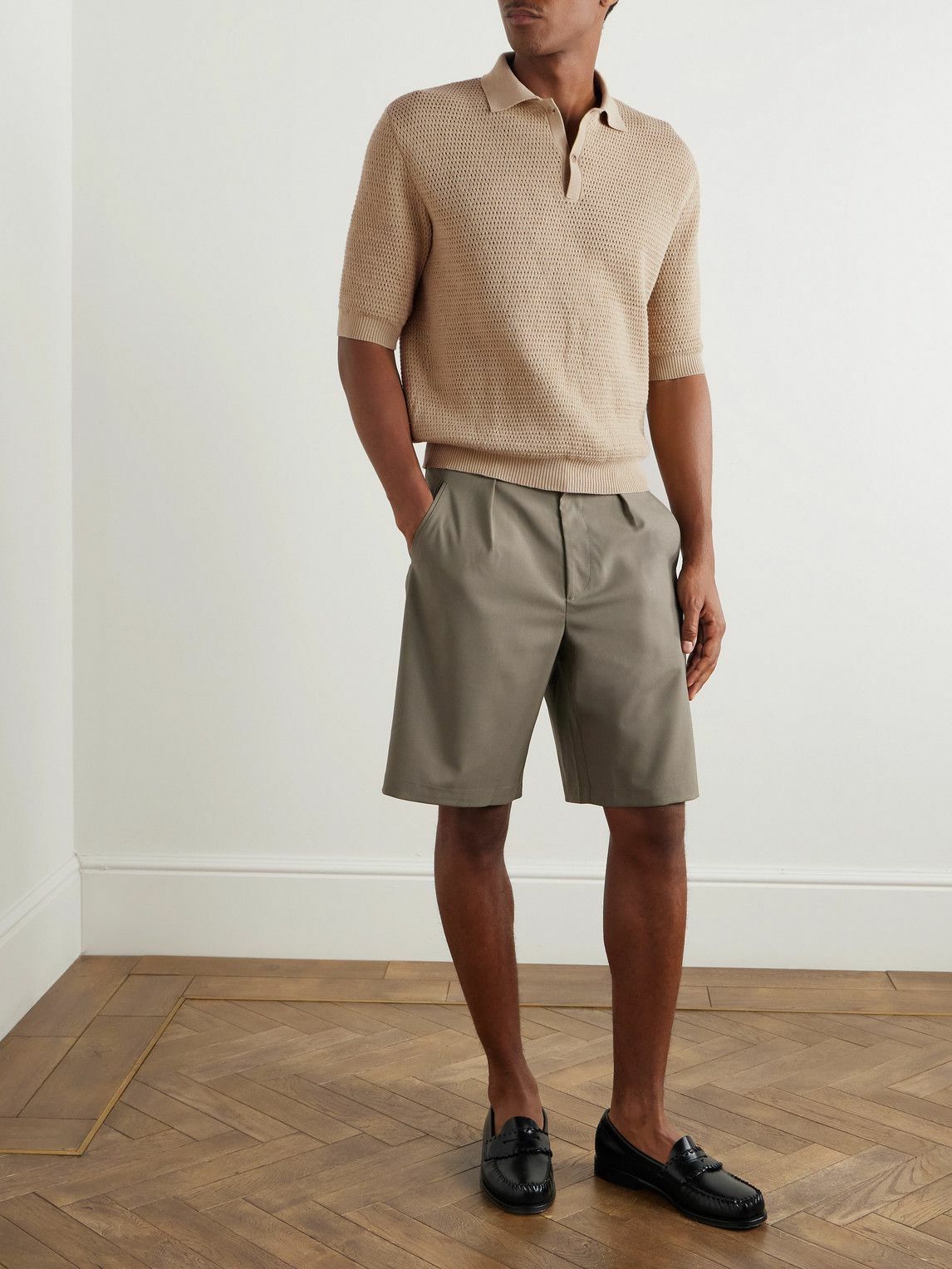 De Bonne Facture - Honeycomb Organic Cotton Polo Shirt - Neutrals