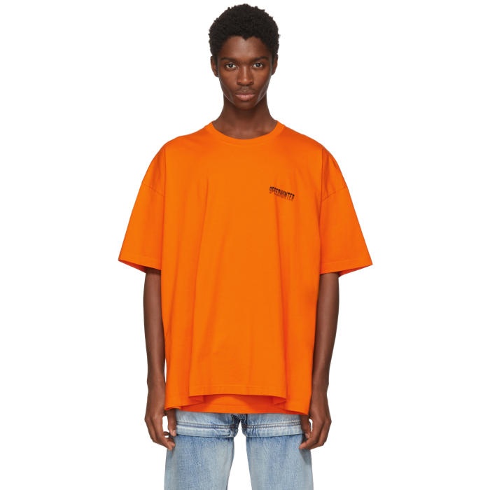 Photo: Balenciaga Orange Speedhunter Double Hem T-Shirt 