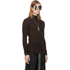 Rick Owens Brown Tower Ribbed Lupetto Sweater
