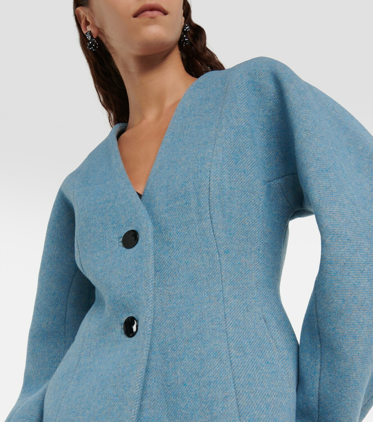 Ganni Wool-blend twill blazer GANNI