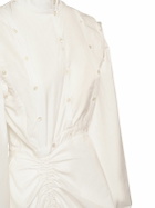 ROCHAS Ruched Cotton Poplin Midi Dress