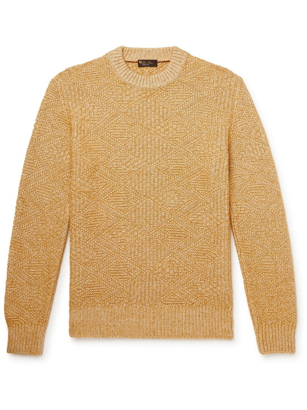 Photo: LORO PIANA - Slim-Fit Cable-Knit Silk and Cashmere-Blend Sweater - Yellow