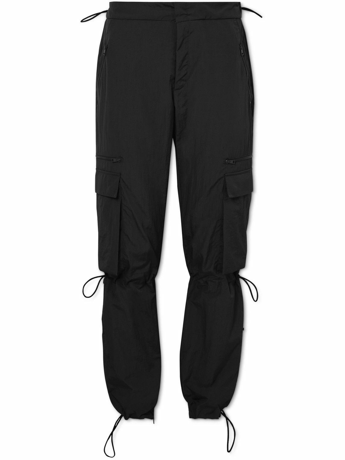 SAIF UD DEEN - Straight-Leg Shell Cargo Trousers - Black