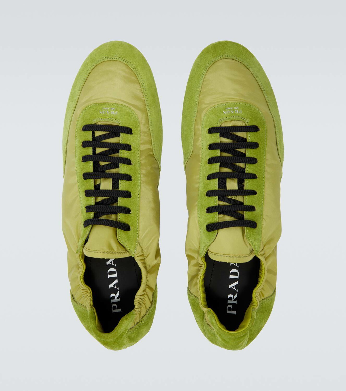 Prada Elastic Collapse Re-Nylon and suede sneakers