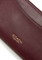 Coach New York Colour-block Leather Cardholder - Burgundy - One Size
