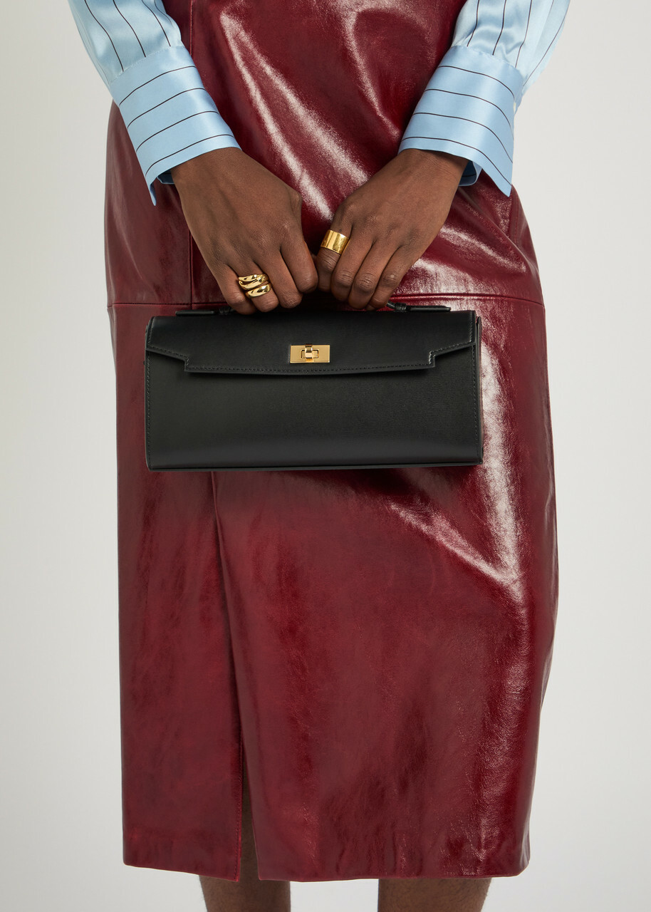 Anya Hindmarch Mortimer Saffiano Leather Clutch - Black - One Size