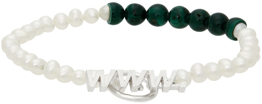 Photo: WWW.WILLSHOTT Green Malachite & Pearl Slight Interruptions Bracelet