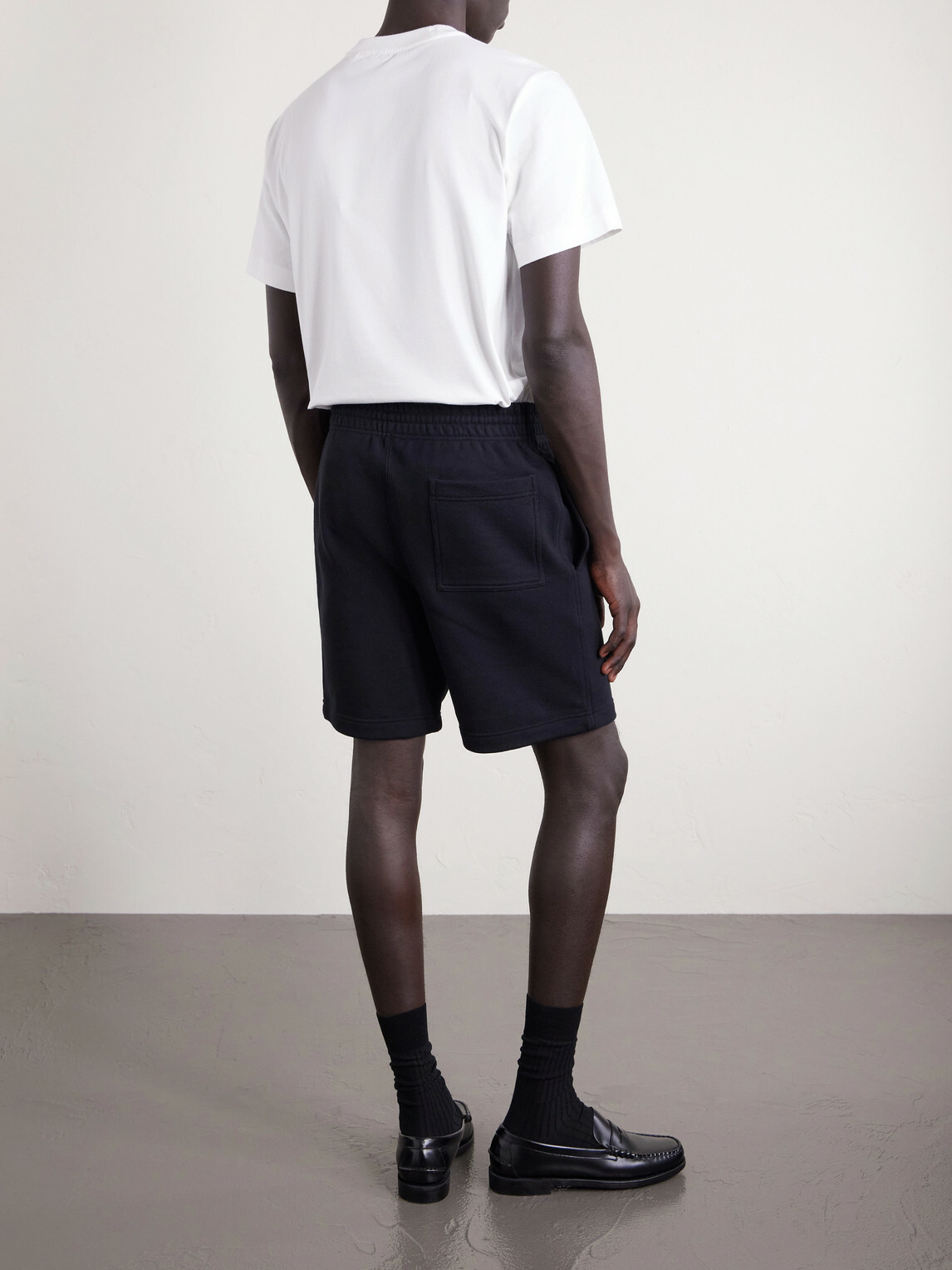 Burberry - Logo-Print Straight-Leg Cotton-Jersey Shorts - Black