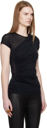 Balmain Black Draped T-shirt