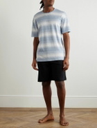 Paul Smith - Logo-Embroidered Striped Cotton and Modal-Blend Piqué T-Shirt - Blue