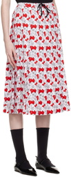 tao White Pleated Midi Skirt