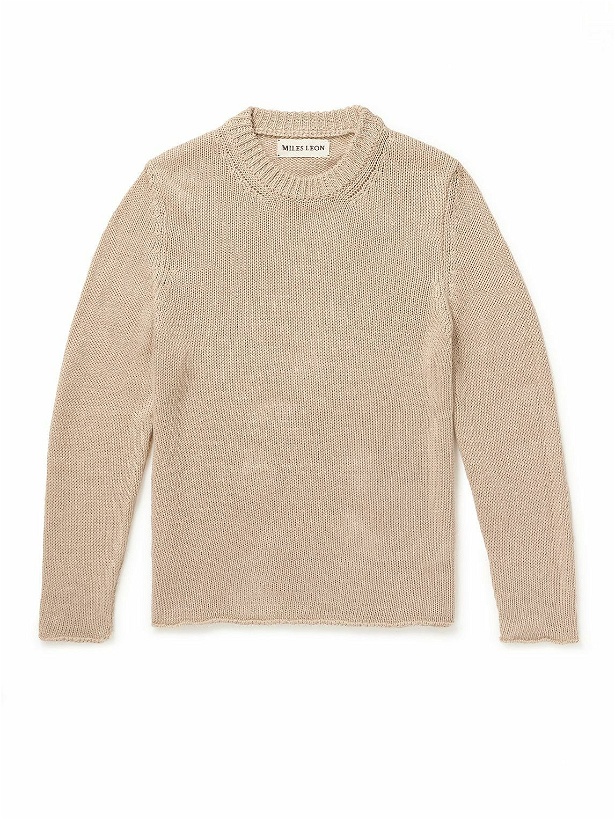 Photo: Miles Leon - Linen and Cotton-Blend Sweater - Neutrals