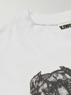 Y,IWO - Cropped Printed Cotton-Jersey T-Shirt - White