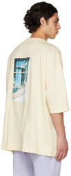 Juun.J Off-White Overfit Graphic Half Sleeve T-Shirt