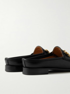 Yuketen - Ischia Horsebit Leather Backless Loafers - Black