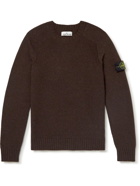 Stone Island - Logo-Appliquéd Wool-Blend Sweater - Brown