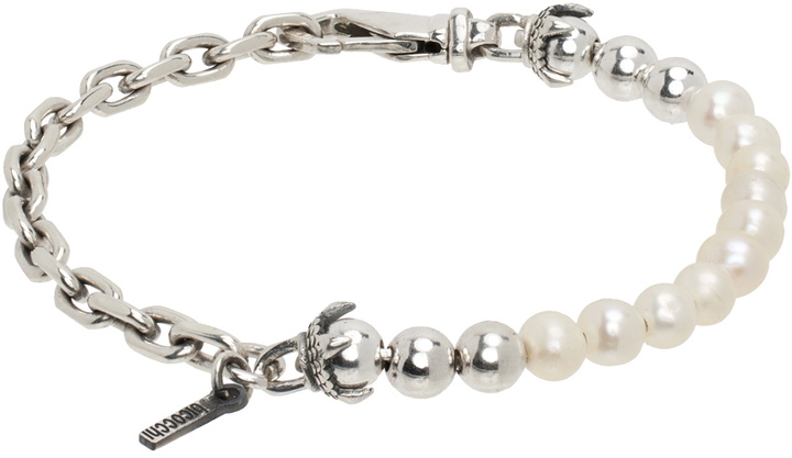 Photo: Emanuele Bicocchi SSENSE Exclusive Silver Pearl Bracelet