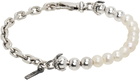 Emanuele Bicocchi SSENSE Exclusive Silver Pearl Bracelet