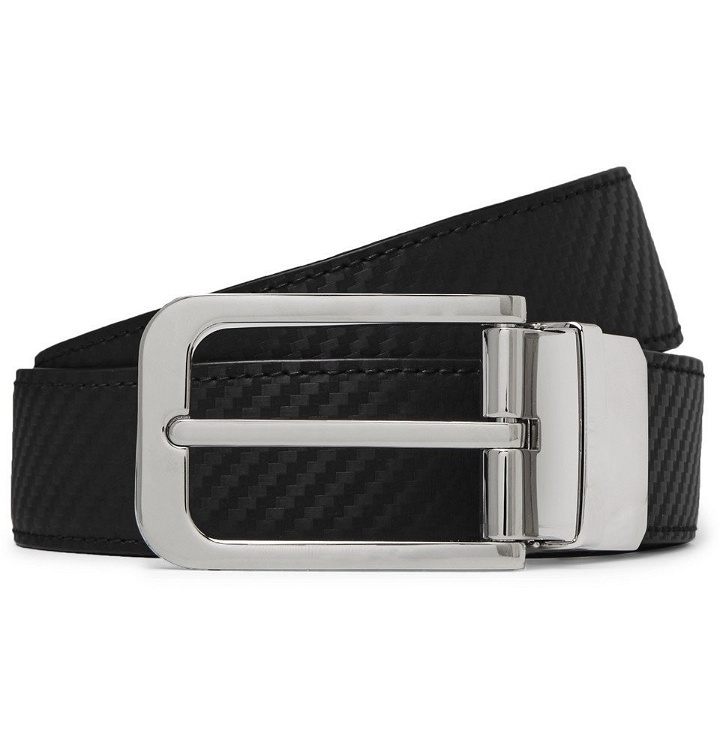Photo: Dunhill - 3cm Black and Brown Reversible Textured-Leather Belt - Black