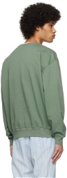 AURALEE Green Super High Gauze Sweatshirt