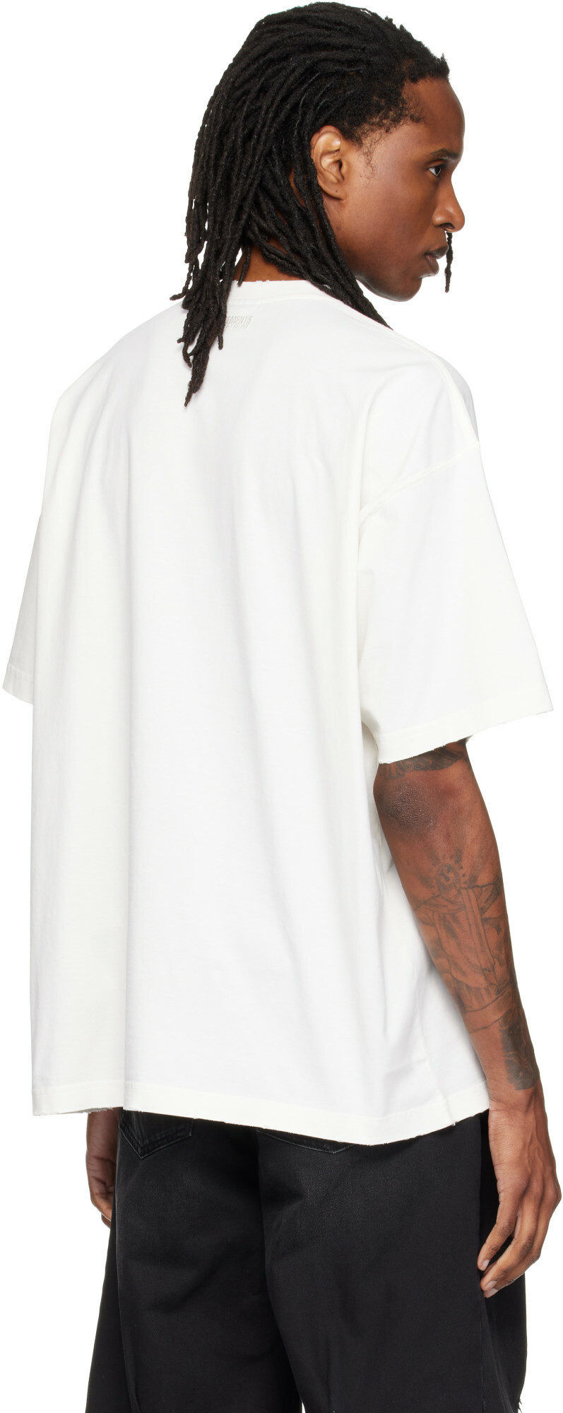 VETEMENTS Off-White Scribbled Logo Oversized T-shirt