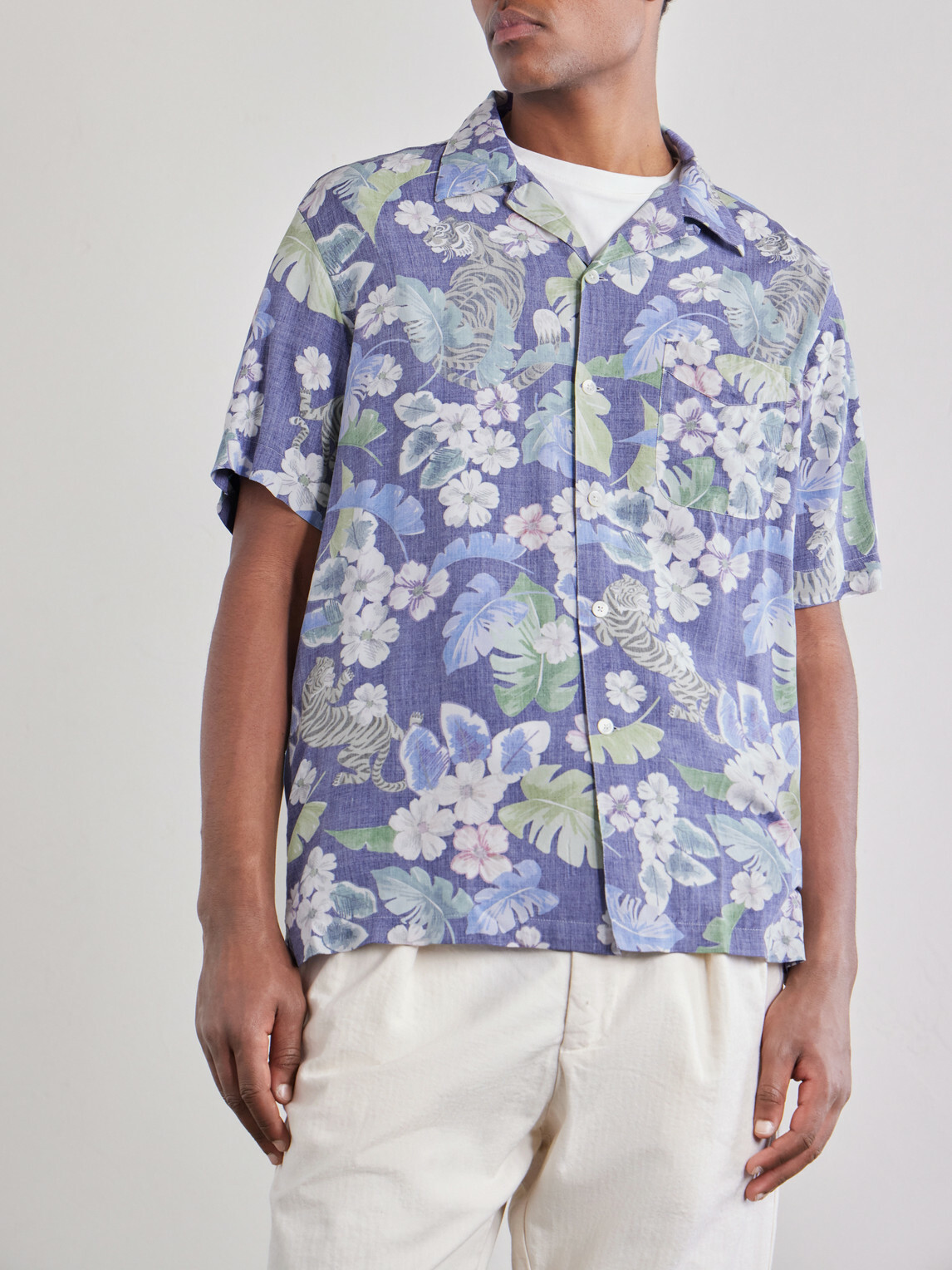 Hartford - New Palmito Printed Woven Shirt - Blue