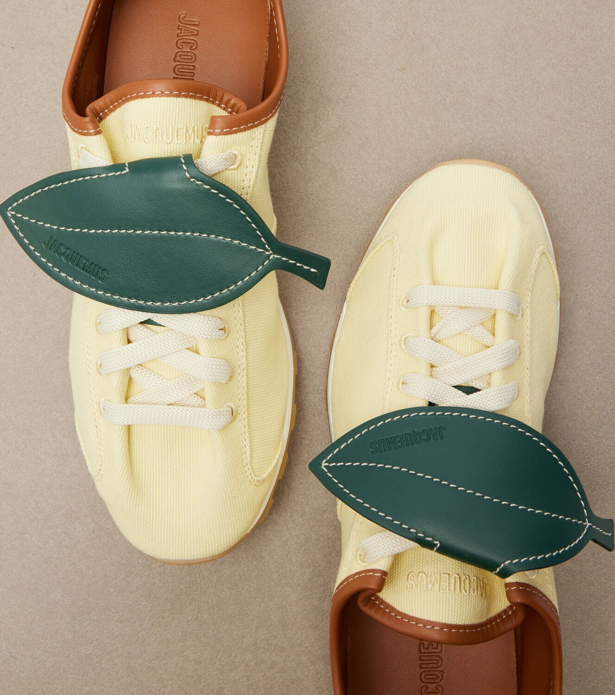Jacquemus Tennis leather-trimmed canvas sneakers
