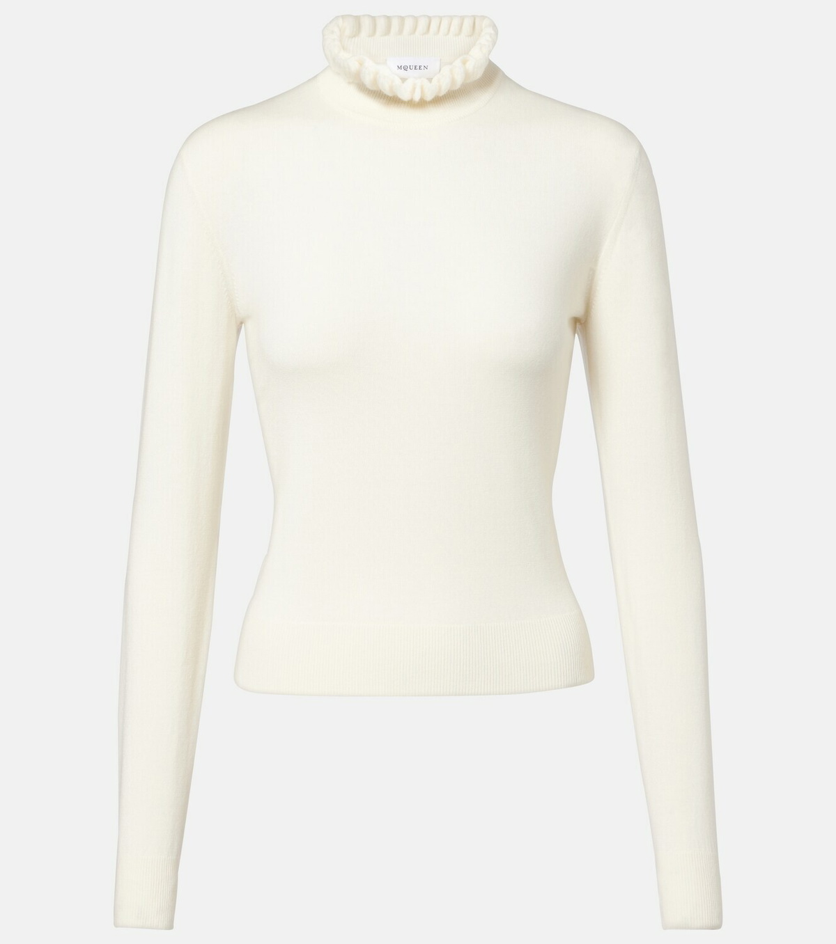 McQueen Scalloped wool-blend sweater