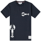 Thom Browne Men's Lobster Print T-Shirt in Navy
