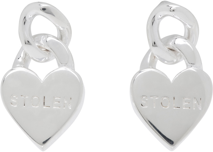 Photo: Stolen Girlfriends Club Silver Mini Love Chain Earrings