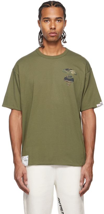 Photo: AAPE by A Bathing Ape Reversible Khaki Graphic T-Shirt