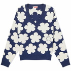 Kenzo Jacquard Flower Small Knitted Jumper in Midnight Blue