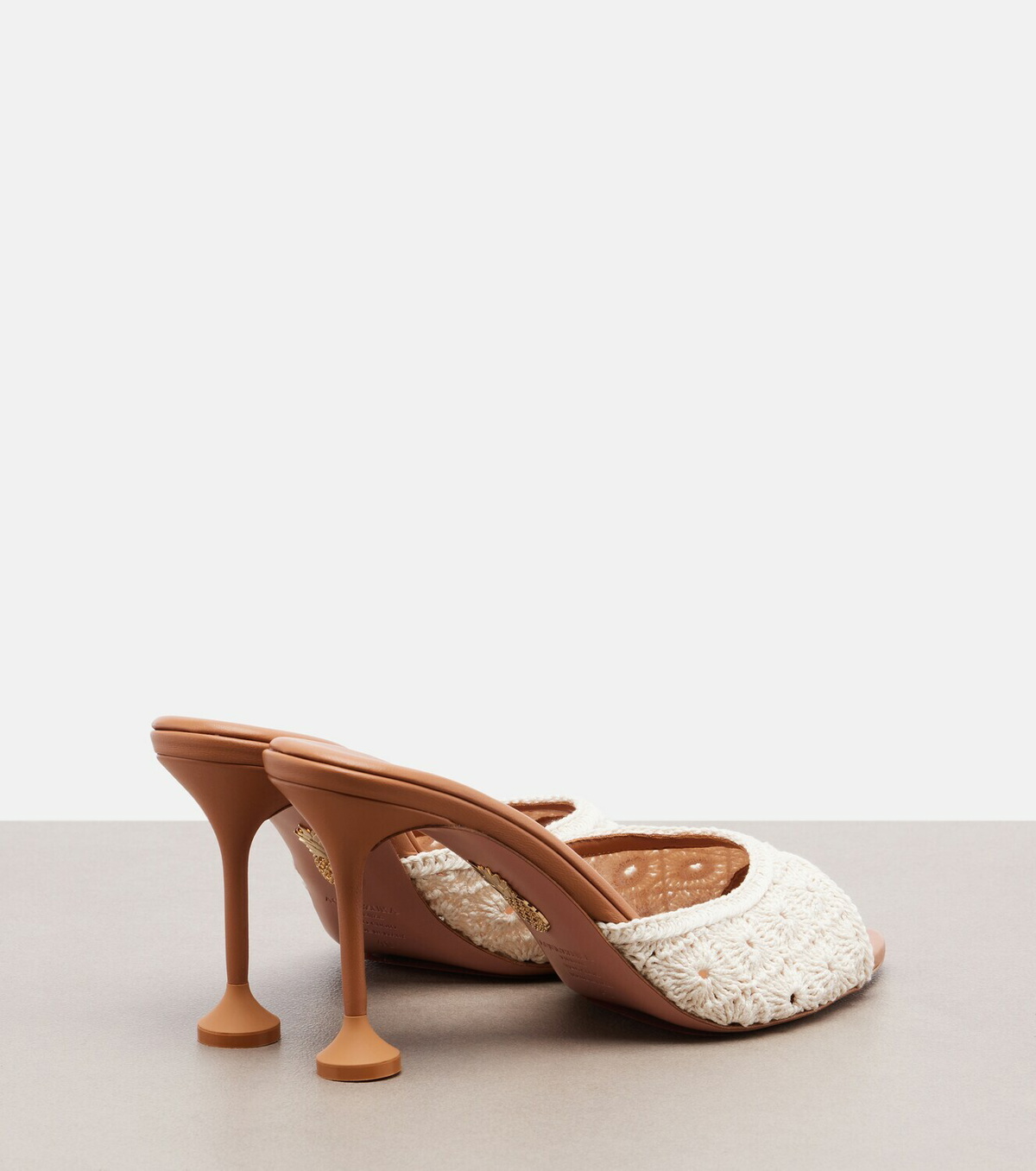 Aquazzura Loom macramé mules