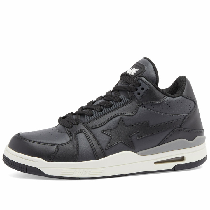 Photo: A Bathing Ape Men's Clutch Sta #1 Mid Sneakers in Black