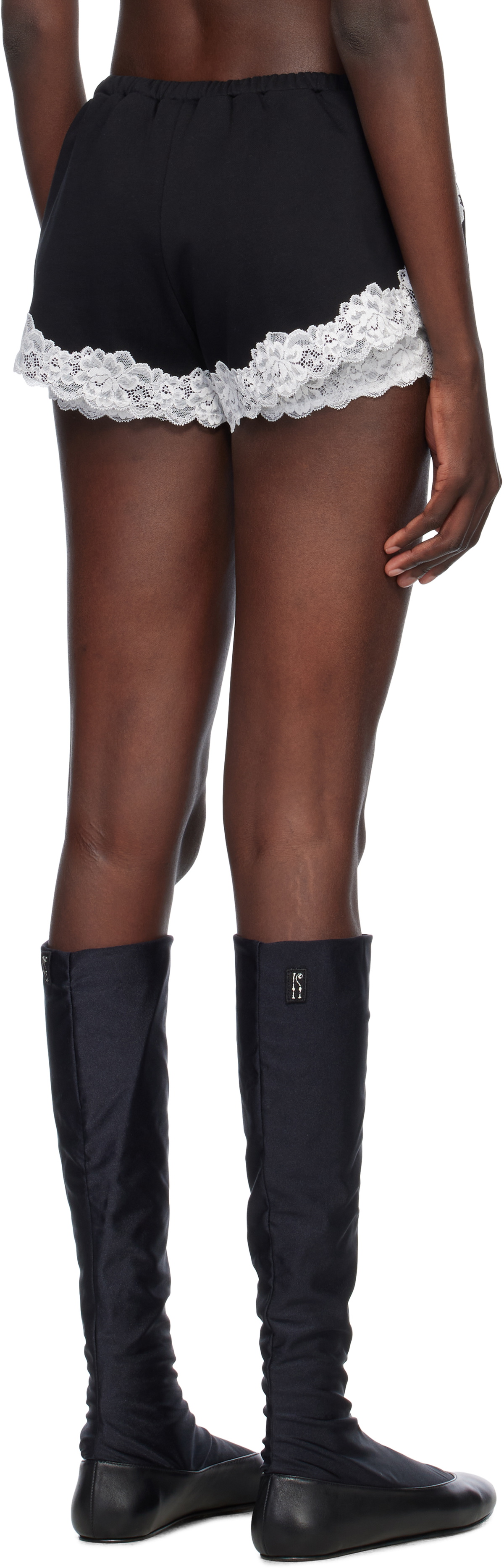 Yuhan Wang Black & White Lace Lined Shorts