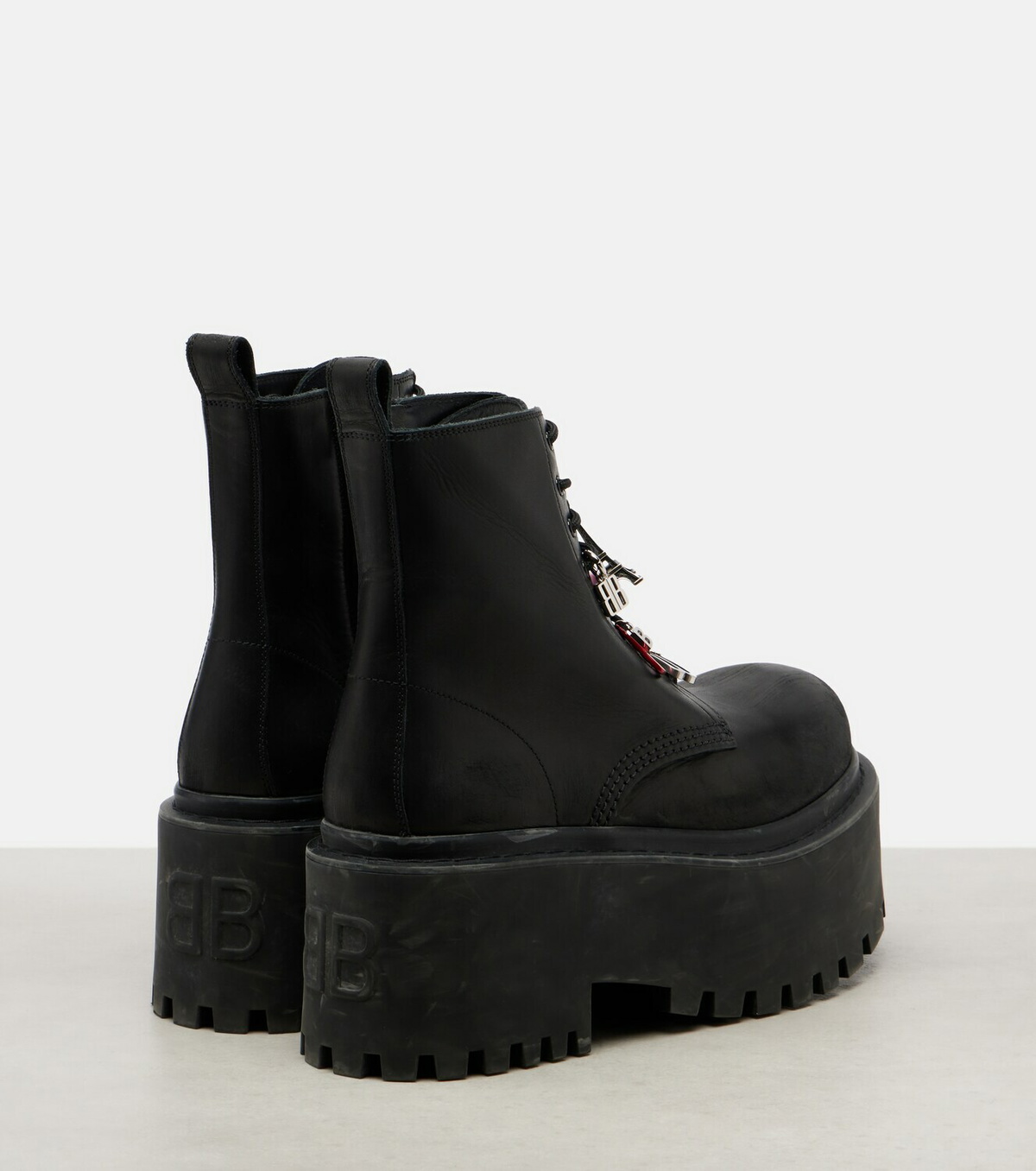 Balenciaga Embellished leather platform combat boots