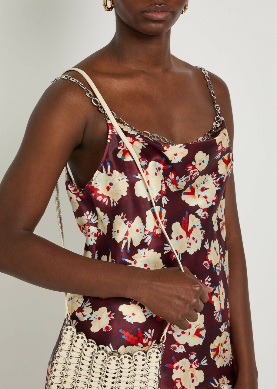 Rabanne Floral-print Metal Detail Silk Blouse Multicoloured