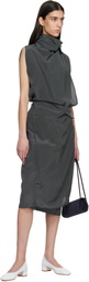 LE17SEPTEMBRE Black Celia Wrap Midi Dress