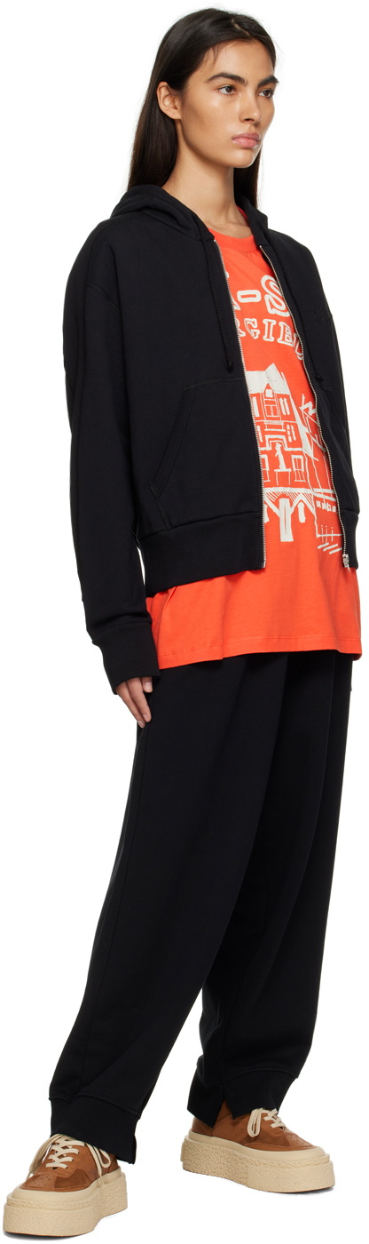 MM6 Maison Margiela Black Ribbed Hoodie MM6 Maison Margiela