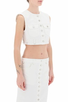 COURREGES multiflex cropped denim White