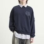 Acne Studios Men's Small Button Sweatshirt in Dark Navy